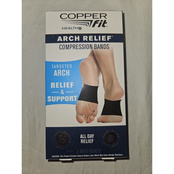 Copper Fit Arch Relief Compression Bands, Professional Grade Orthopedic Support - Picture 1 of 4